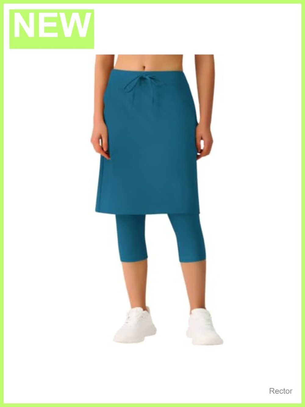 Skirted Leggings with Pockets Adjustable Waist Knee Length Athletic Skort